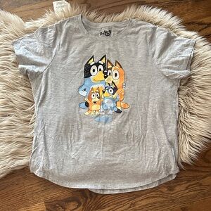 Bluey Gray Cartoon Character Tee